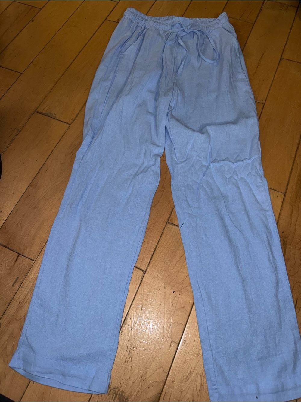 Women’s Light Blue Drawstring Jogger Pants